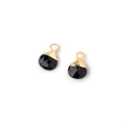 7mm Gold Leafed Black Onyx Faceted Heart Set of 2 Pendants - Beadsofcambay.com
