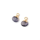 7mm Gold Leafed Iolite Faceted Heart Set of 2 Pendants - Beadsofcambay.com