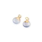7mm Gold Leafed Natural Chalcedony Faceted Heart Set of 2 Pendants - Beadsofcambay.com