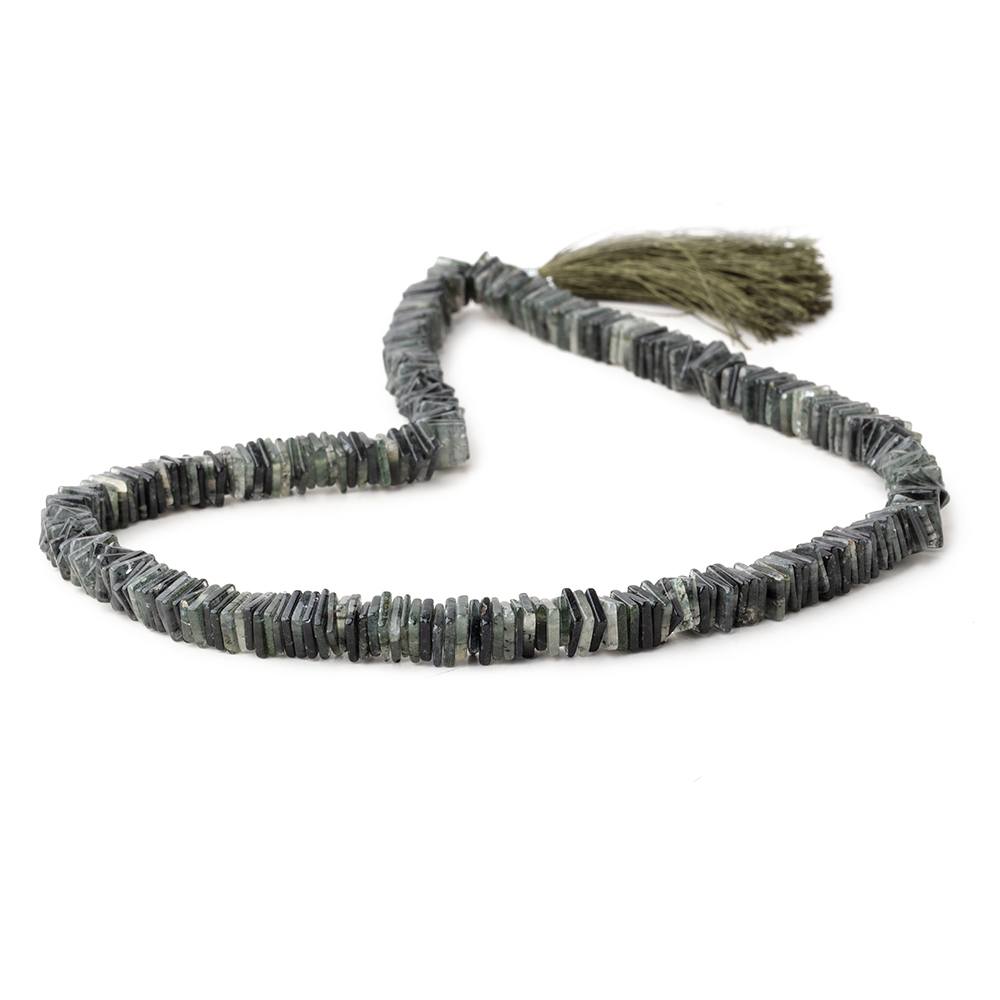 6.5mm Moss Quartz Plain Square Heshi Beads 16 inch 95 Pieces - Beadsofcambay.com