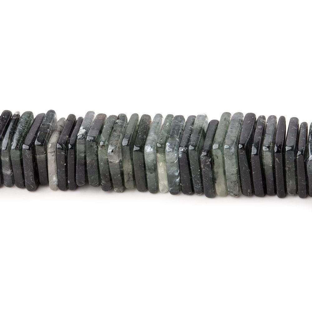 7mm Moss Quartz Plain Square Heshi Beads 16 inch 95 pieces - Beadsofcambay.com