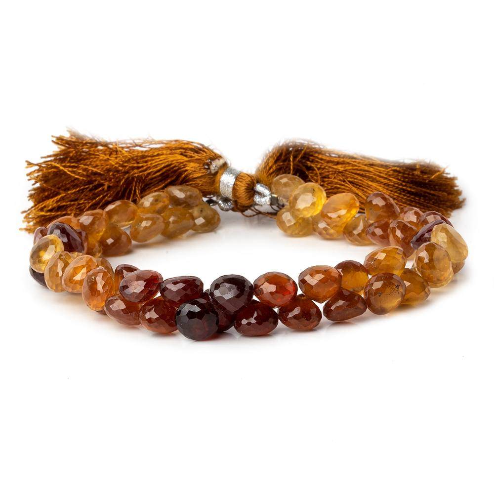 7mm Hessonite Garnet Candy Kiss Briolette 7.5 inch 53 beads A - Beadsofcambay.com