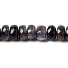 7mm Iolite faceted rondelle beads 9 inch 51 pieces - Beadsofcambay.com