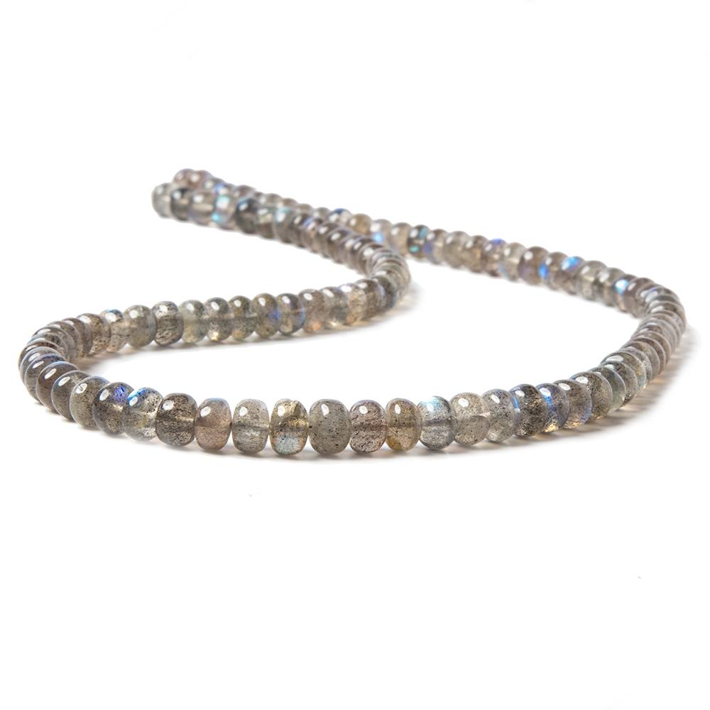 7mm Labradorite Beads Plain Rondelles 16 Inch 98 pieces - Beadsofcambay.com