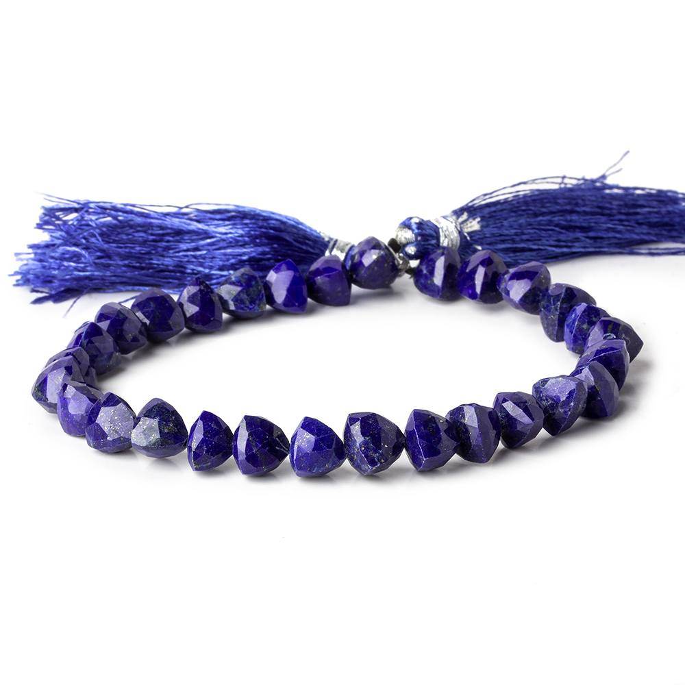 7mm Lapis Lazuli faceted trillions 8 inch 28 beads - Beadsofcambay.com