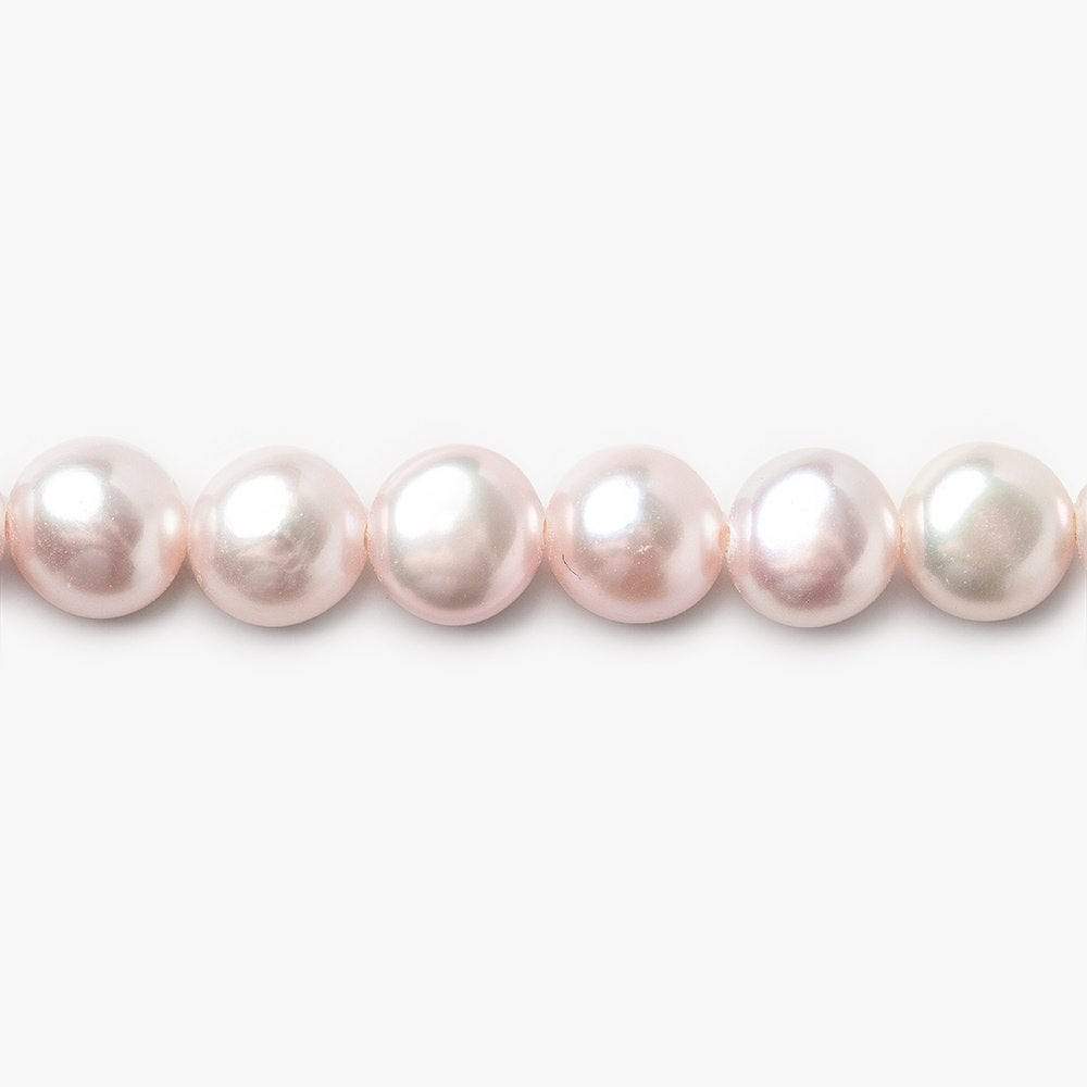 7mm Mauve Button Pearl, 15 inch - Beadsofcambay.com