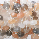 7mm Moonstone Sterling Silver Chain by the foot - Beadsofcambay.com