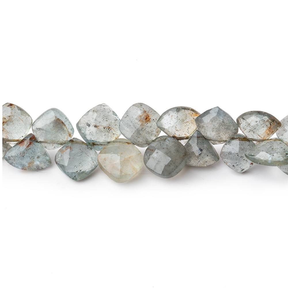 7mm Moss Aquamarine Faceted Fan & Pillow Beads 8 inch 60 pieces - Beadsofcambay.com