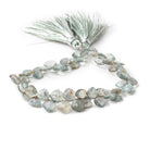 7mm Moss Aquamarine Faceted Fan & Pillow Beads 8 inch 60 pieces - Beadsofcambay.com