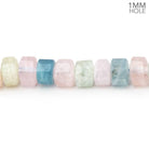 7mm Multi Beryl Hexagon Tube Beads 16 inch 88 pieces - Beadsofcambay.com