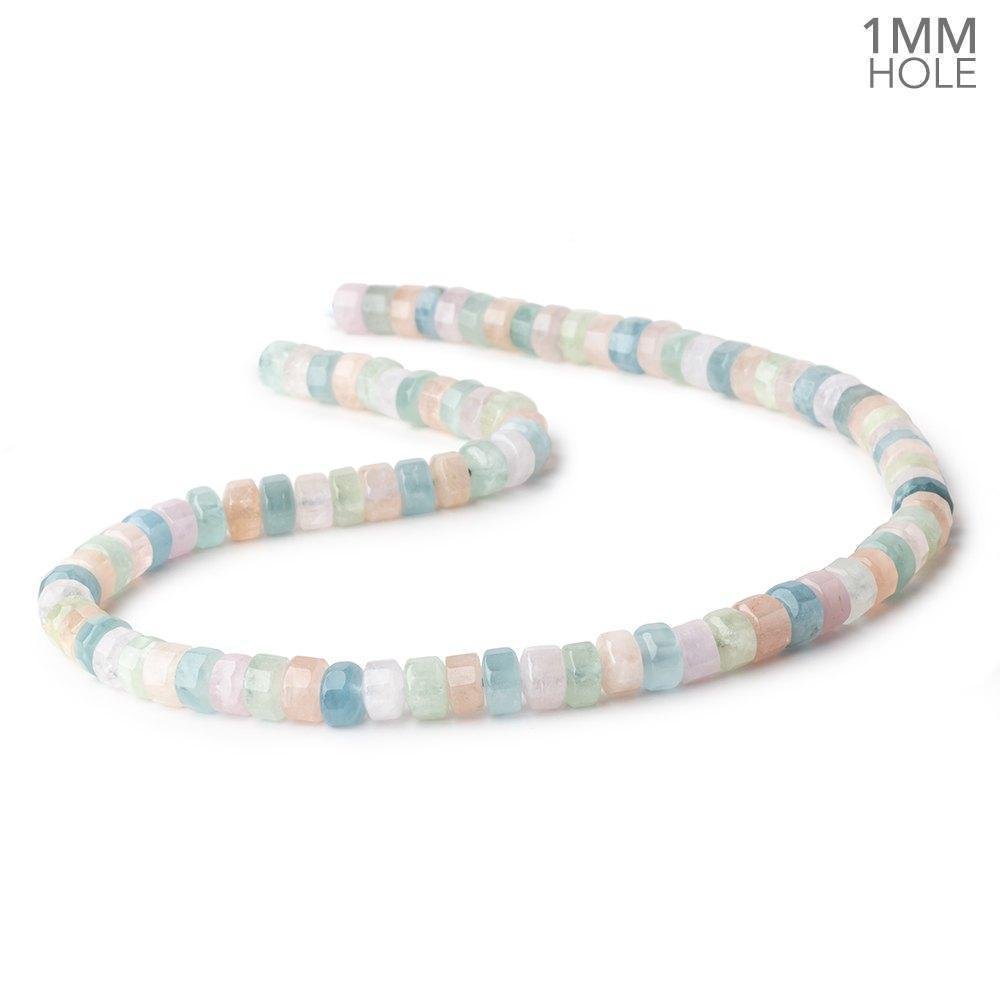 7mm Multi Beryl Hexagon Tube Beads 16 inch 88 pieces - Beadsofcambay.com