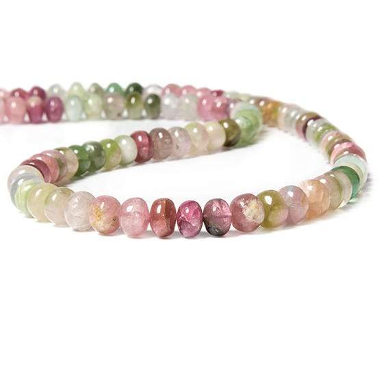 7mm Multi Color Afghani Tourmaline Beads Plain Rondelle 92 pcs - Beadsofcambay.com