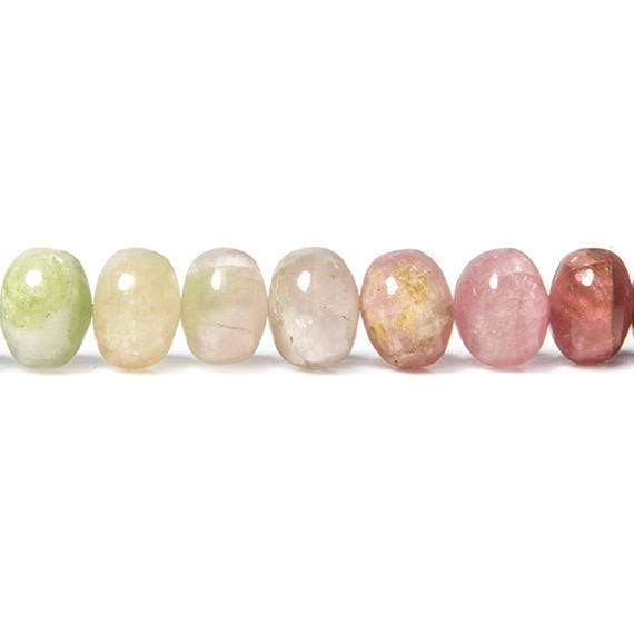 7mm Multi Color Afghani Tourmaline Beads Plain Rondelle 92 pcs - Beadsofcambay.com