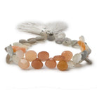 7mm Multi Color Moonstone Beads Heart Briolette 50 pcs - Beadsofcambay.com