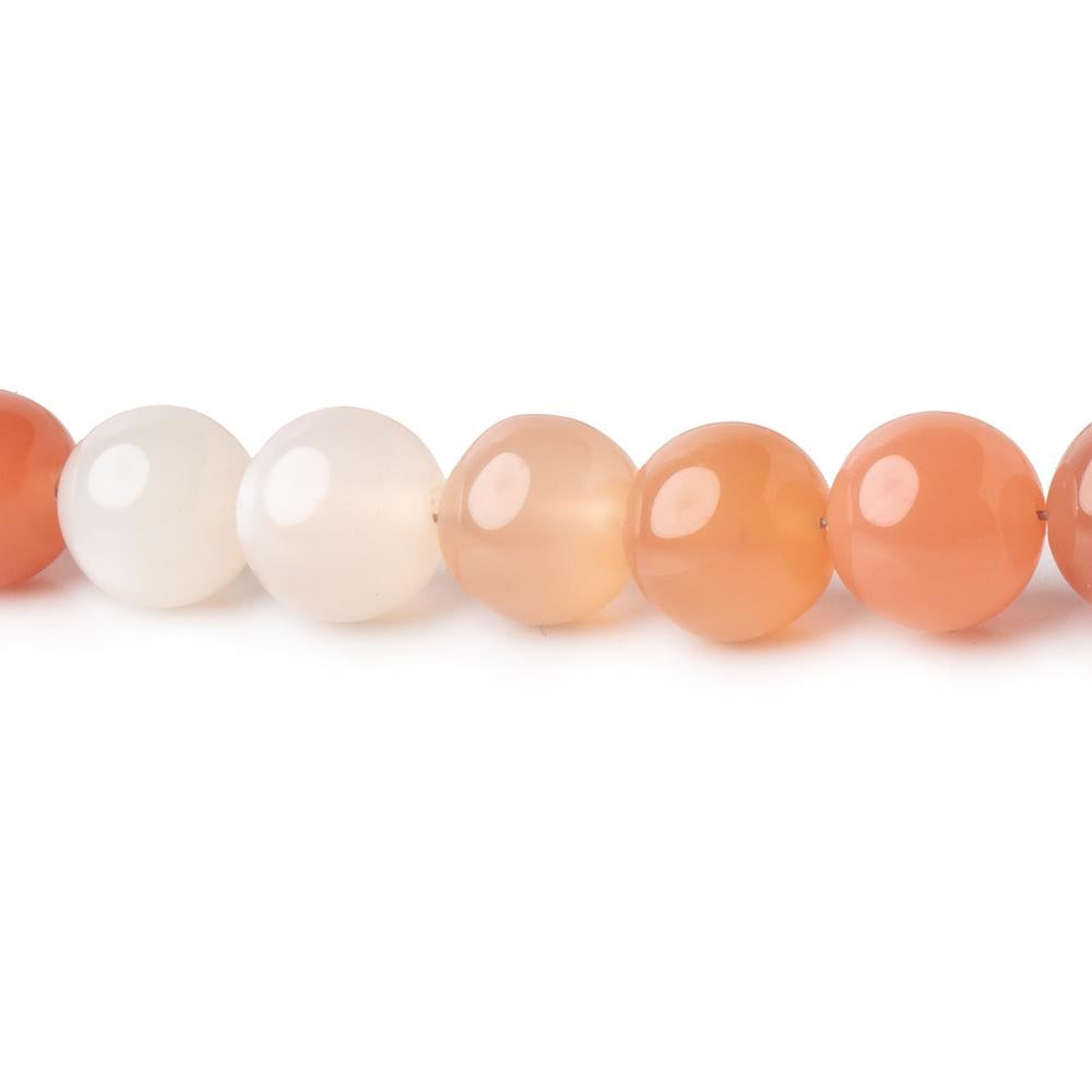 7mm Multi Color Moonstone Plain Round Beads 16 inch 57 beads - Beadsofcambay.com