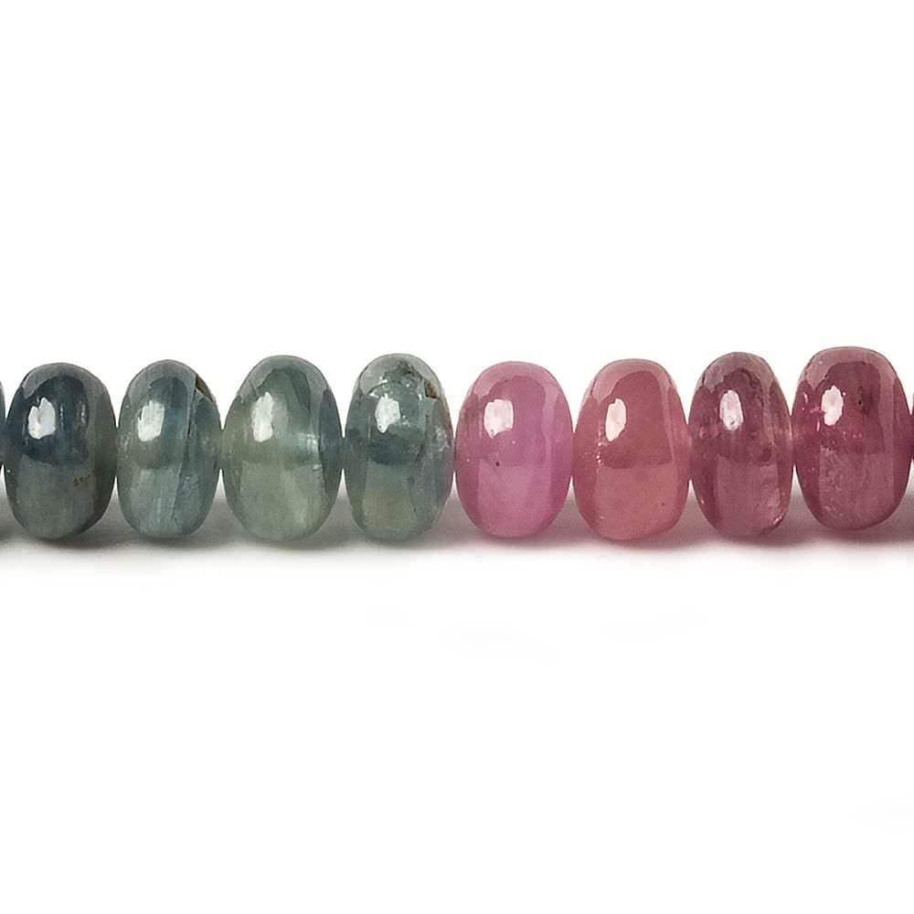 7mm Multi-colored Sapphire And Ruby Plain Rondelle 16 inch 98 pieces - Beadsofcambay.com