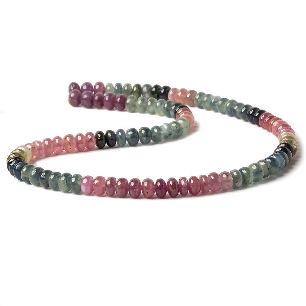 7mm Multi-colored Sapphire And Ruby Plain Rondelle 16 inch 98 pieces - Beadsofcambay.com