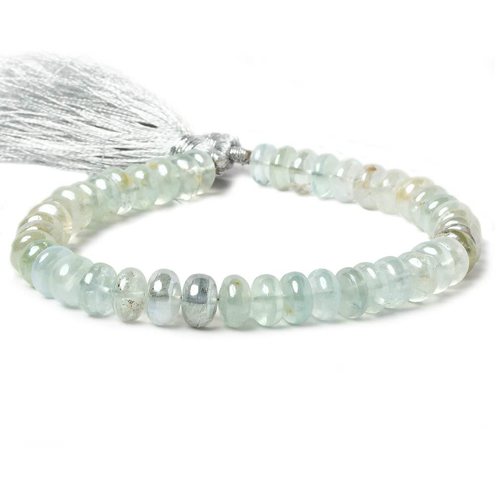 7mm Mystic Aquamarine plain rondelle beads 8 inch 45 pieces - Beadsofcambay.com