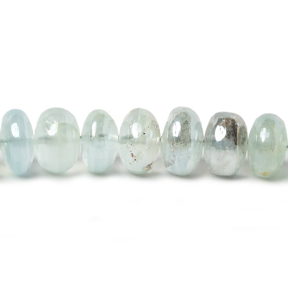 7mm Mystic Aquamarine plain rondelle beads 8 inch 45 pieces - Beadsofcambay.com