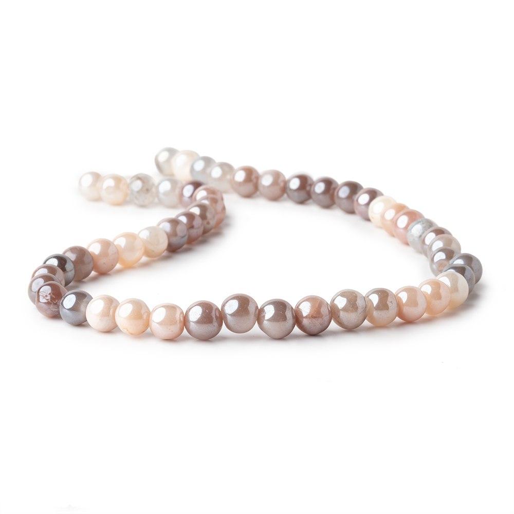 7mm Mystic Multi Color Moonstone Plain Round Beads 13 inch 46 pieces - Beadsofcambay.com
