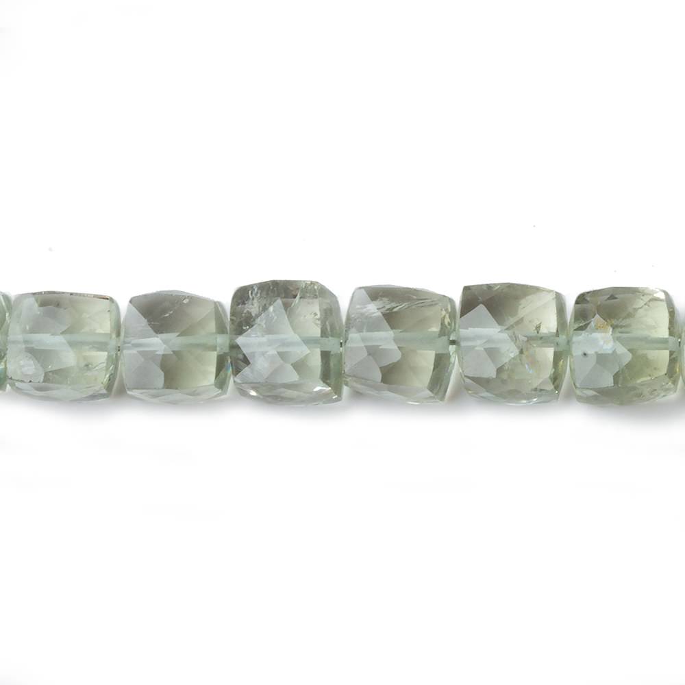 7mm Prasiolite Faceted Cube Beads 8 inch 31 pieces - Beadsofcambay.com