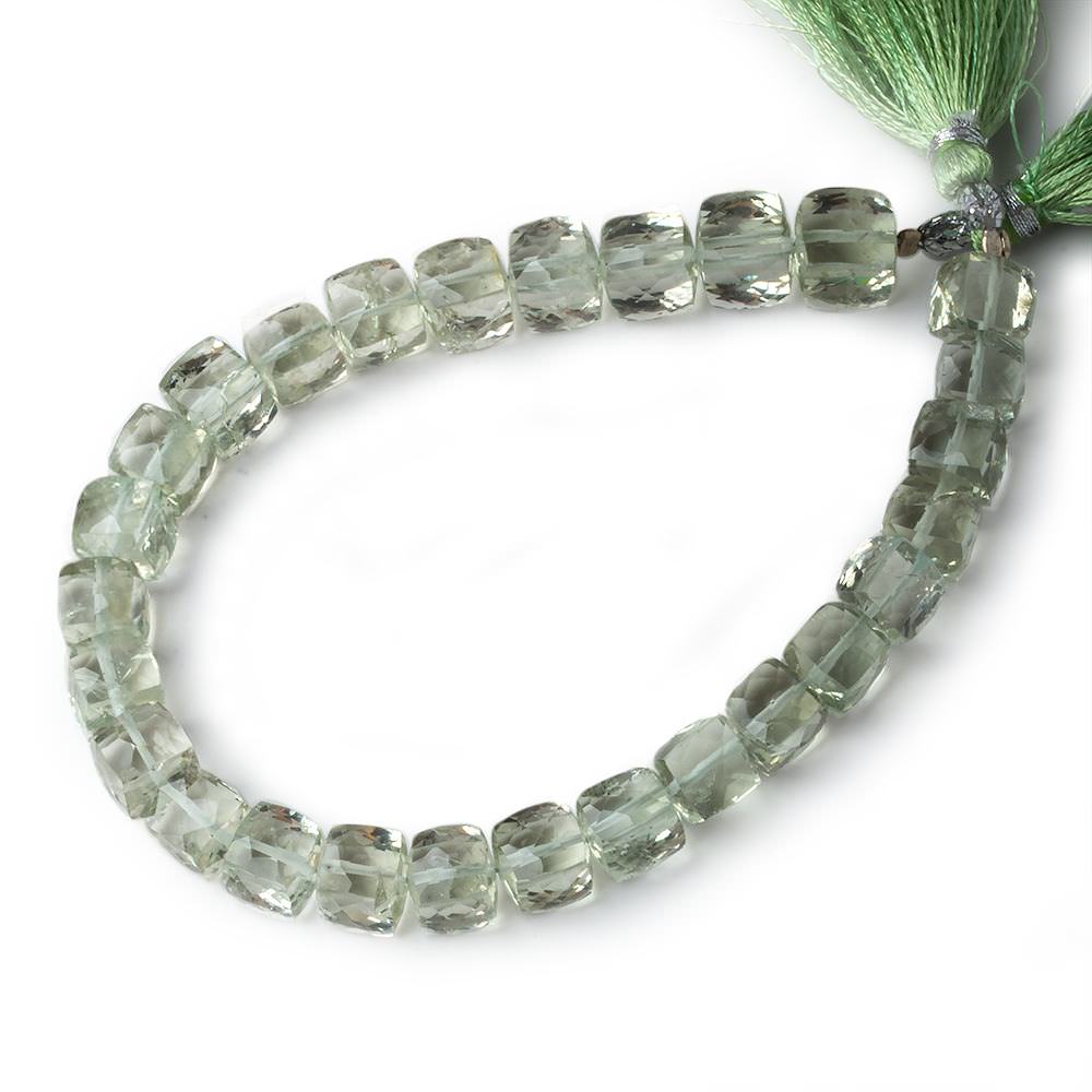 7mm Prasiolite Faceted Cube Beads 8 inch 31 pieces - Beadsofcambay.com