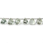 7mm Prasiolite Top Drilled Faceted Trillion Beads 8 inch 24 pieces - Beadsofcambay.com