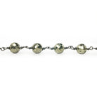 7mm Pyrite faceted round Black Gold Chain sold by the foot 21 pieces - Beadsofcambay.com