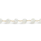 7mm Rainbow Moonstone faceted round Vermeil Chain by the foot 24 pieces - Beadsofcambay.com