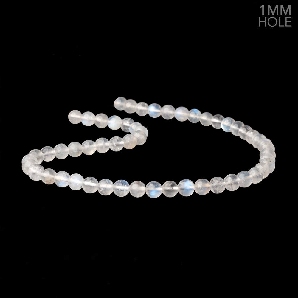 7mm Rainbow Moonstone Plain Round Beads 15 inch 54 pieces 1mm Hole - Beadsofcambay.com