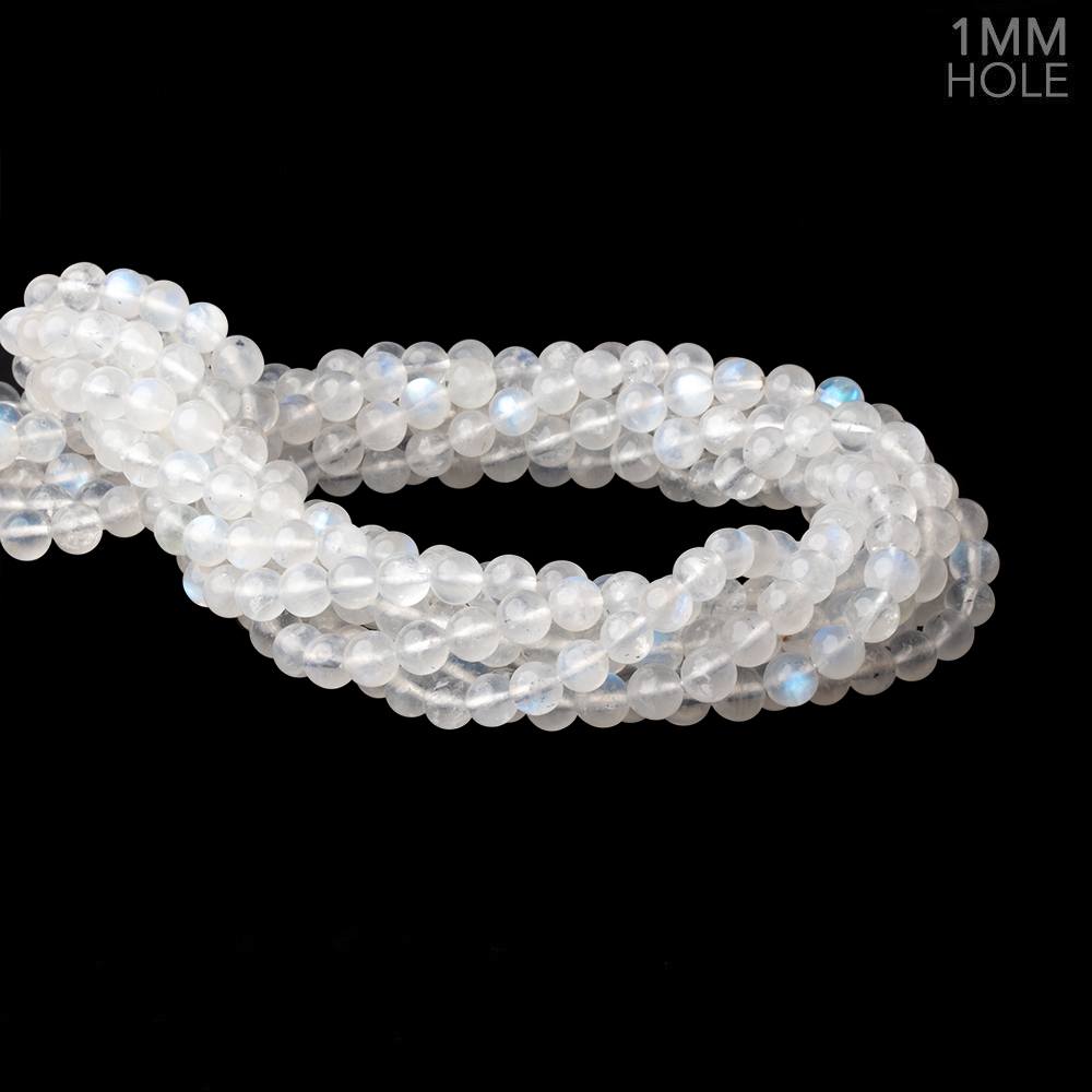 7mm Rainbow Moonstone Plain Round Beads 15 inch 54 pieces 1mm Hole - Beadsofcambay.com