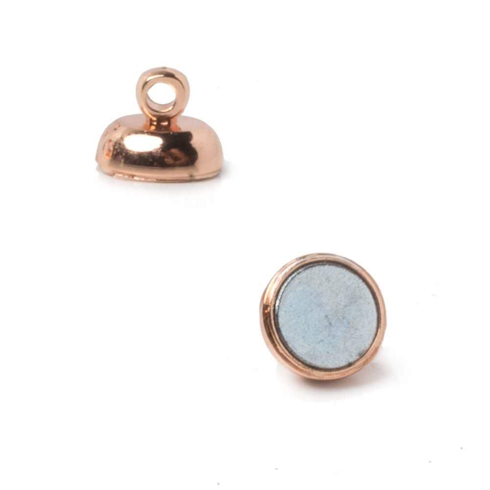 7mm Rose Gold plated Magnetic Clasp Set of 5 pieces - Beadsofcambay.com