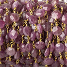 7mm Ruby faceted coin Vermeil Chain by the foot - Beadsofcambay.com