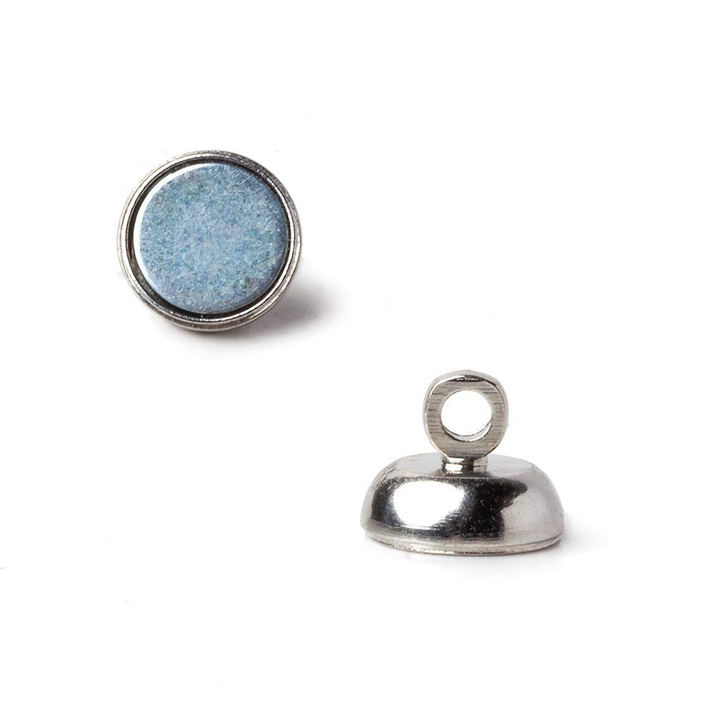 7mm Silver Rhodium plated Magnetic Clasp Set of 5 pieces - Beadsofcambay.com