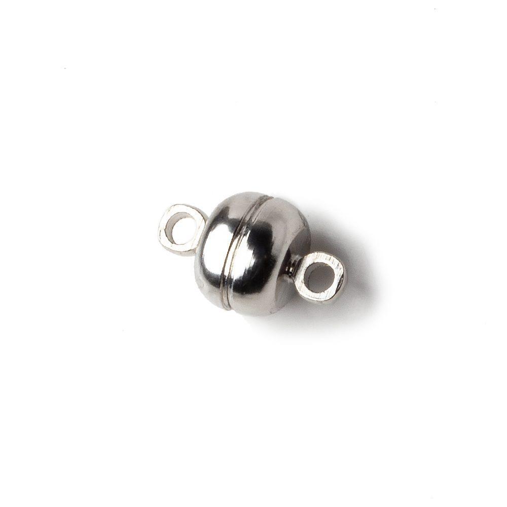 7mm Silver Rhodium plated Magnetic Clasp Set of 5 pieces - Beadsofcambay.com