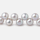 7mm Silver Top Drill Button Freshwater Pearls 16 inch 80 Beads - Beadsofcambay.com