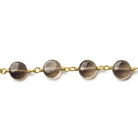 7mm Smoky Quartz plain coin Vermeil Chain by the foot - Beadsofcambay.com
