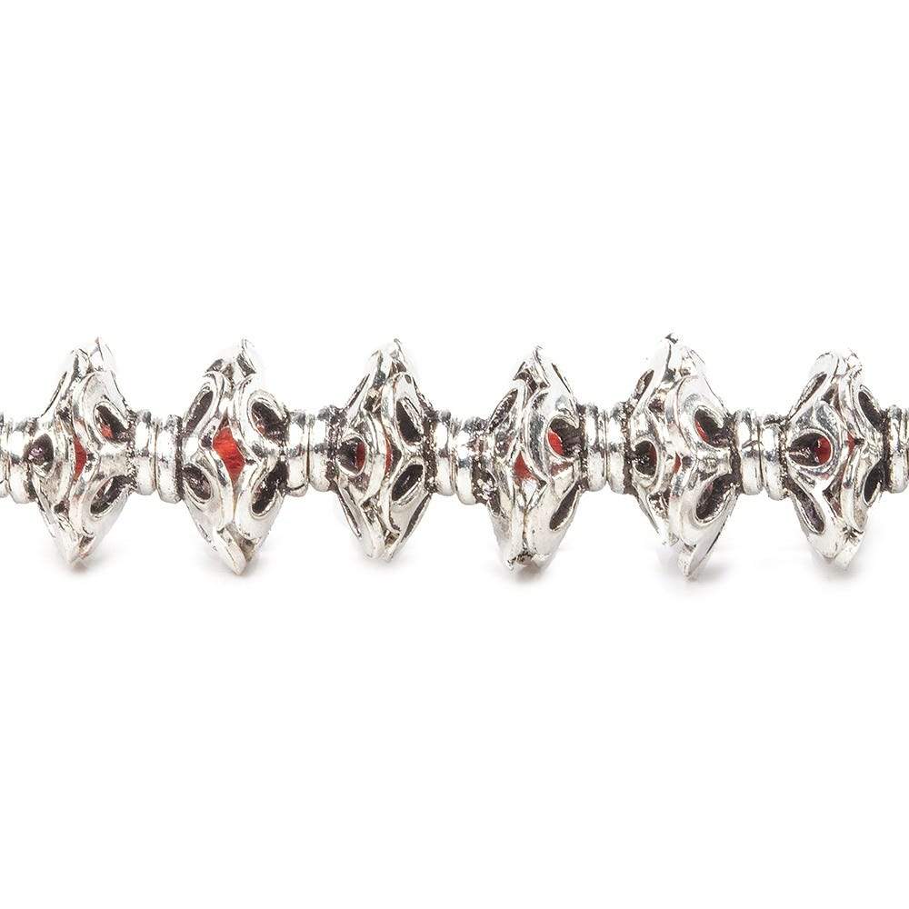 7mm Sterling Silver Plated Copper Bead Cap Flower Cut Petals 8 inch 64 pieces - Beadsofcambay.com