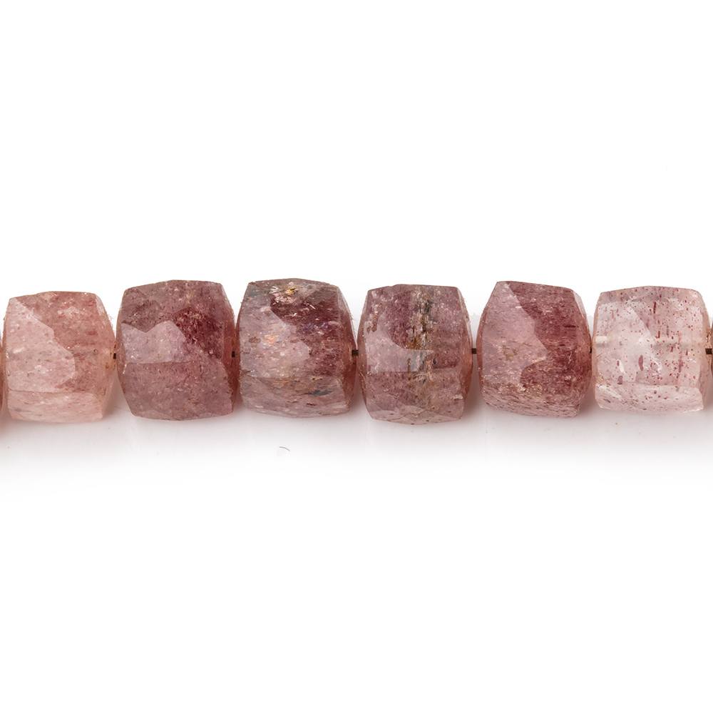 7mm Strawberry Quartz Faceted Cube Beads 8 inch 30 pieces - Beadsofcambay.com