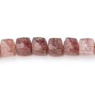 7mm Strawberry Quartz Faceted Cube Beads 8 inch 30 pieces - Beadsofcambay.com