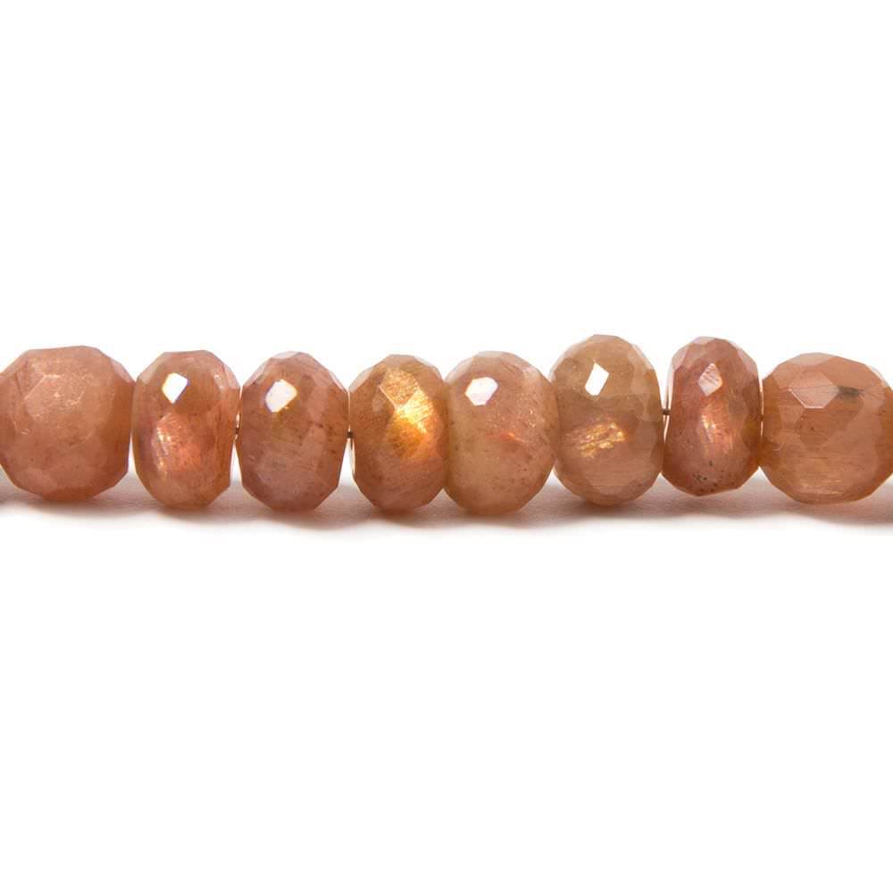 7mm Sunstone faceted rondelles 8 inches 42 Beads - Beadsofcambay.com