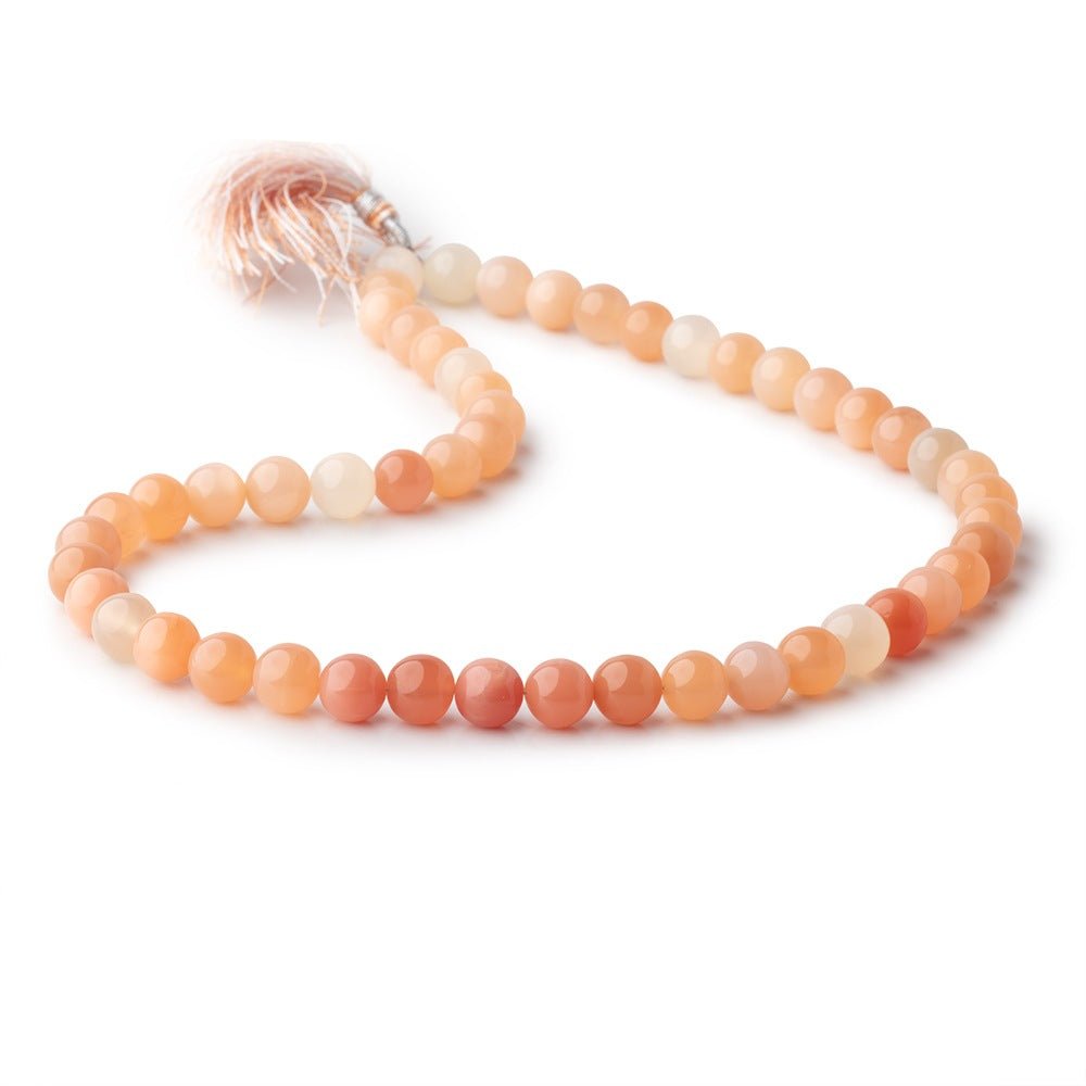 7mm Tri-Color Moonstone Plain Round Beads 16 inch 49 pieces - Beadsofcambay.com