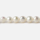 7mm White Button Side Drilled Freshwater Pearls 16 inch 56 pieces - Beadsofcambay.com