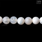 7mm White Dendritic Opal plain round large hole beads 16 inch 59 pieces - Beadsofcambay.com