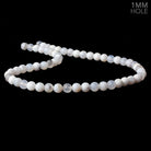 7mm White Dendritic Opal plain round large hole beads 16 inch 59 pieces - Beadsofcambay.com