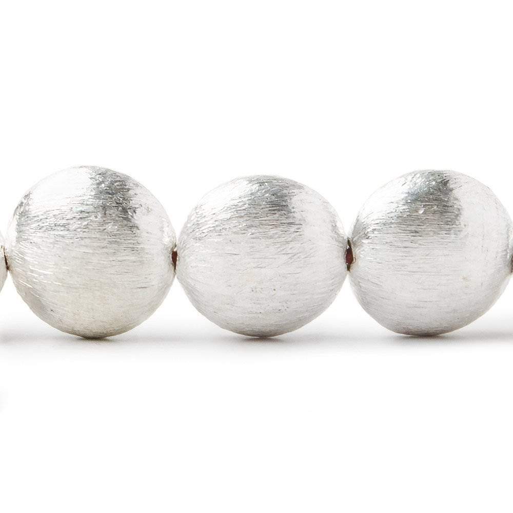 7x14mm Sterling Silver plated Copper Brushed Puffy Coin 8 inch 15 pcs - Beadsofcambay.com