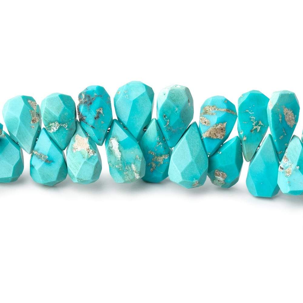 7x3-11x6mm Sleeping Beauty Turquoise Faceted Pear Beads 8 inch 70 pieces - Beadsofcambay.com