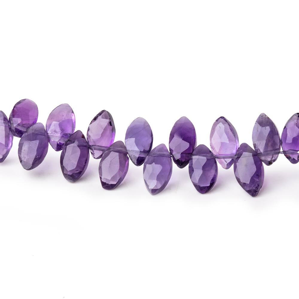 7x3.5mm Amethyst Faceted Marquise Beads 7.5 inch 68 pieces - Beadsofcambay.com