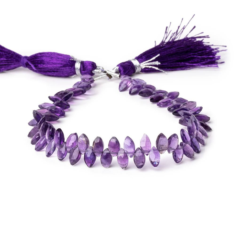 7x3.5mm Amethyst Faceted Marquise Beads 7.5 inch 68 pieces - Beadsofcambay.com