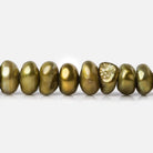 7x3mm Copperish Green Center Drill Keshi 16 inch 108 Freshwater Pearls - Beadsofcambay.com